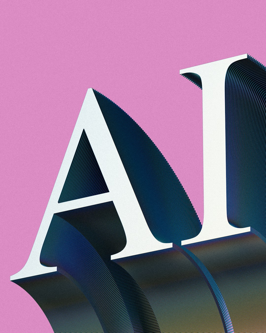 services-02 3D render of the word AI designed as multiple meticulously stacked layers of AI text, symbolizing the vastness of the data used to train the model.